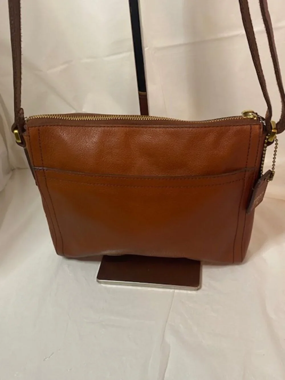 Fossil Tara Brown Leather Crossbody Bag